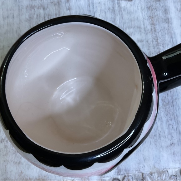 Ceramic Cat Coffee  Mug Pink Black - Picture 4 of 9